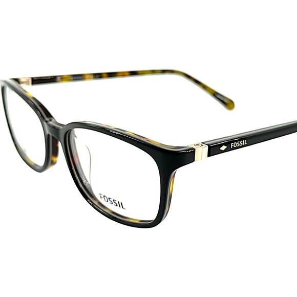 Fossil Fos 7114 Womens Plastic Eyeglass Frame 0807 Black 52-17
